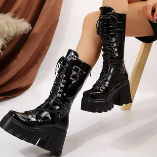 Lace-Up Platform Boots