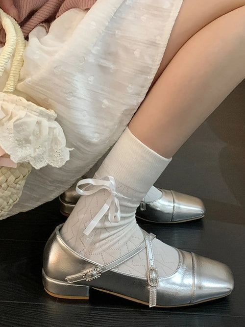 Square Toe Block Heels Mary Jane Shoes