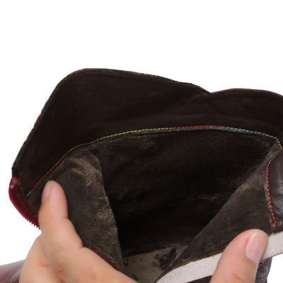 Retro Handmade Painted Buckle Flat Shoes