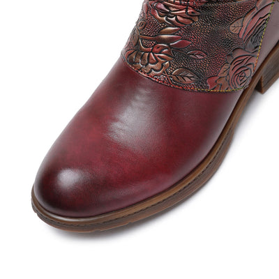 Retro Handmade Painted Buckle Flat Shoes