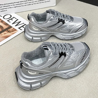 Lace Up Platform Athletic Shoes